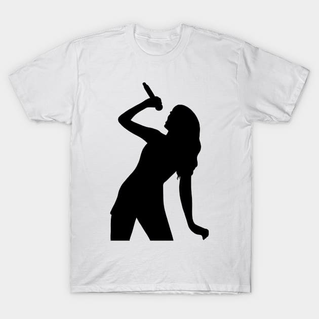 Taylor Swift Singing Pose Silhouette T-Shirt by haleynicole11